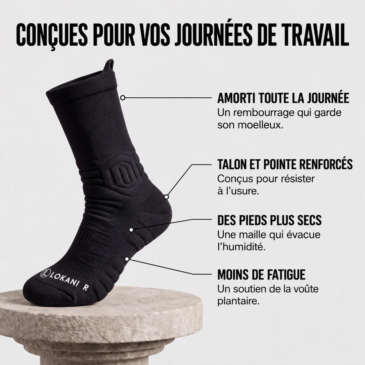 Chaussettes de travail en bambou