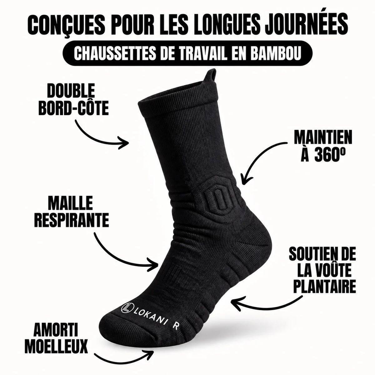 Chaussettes de travail en bambou