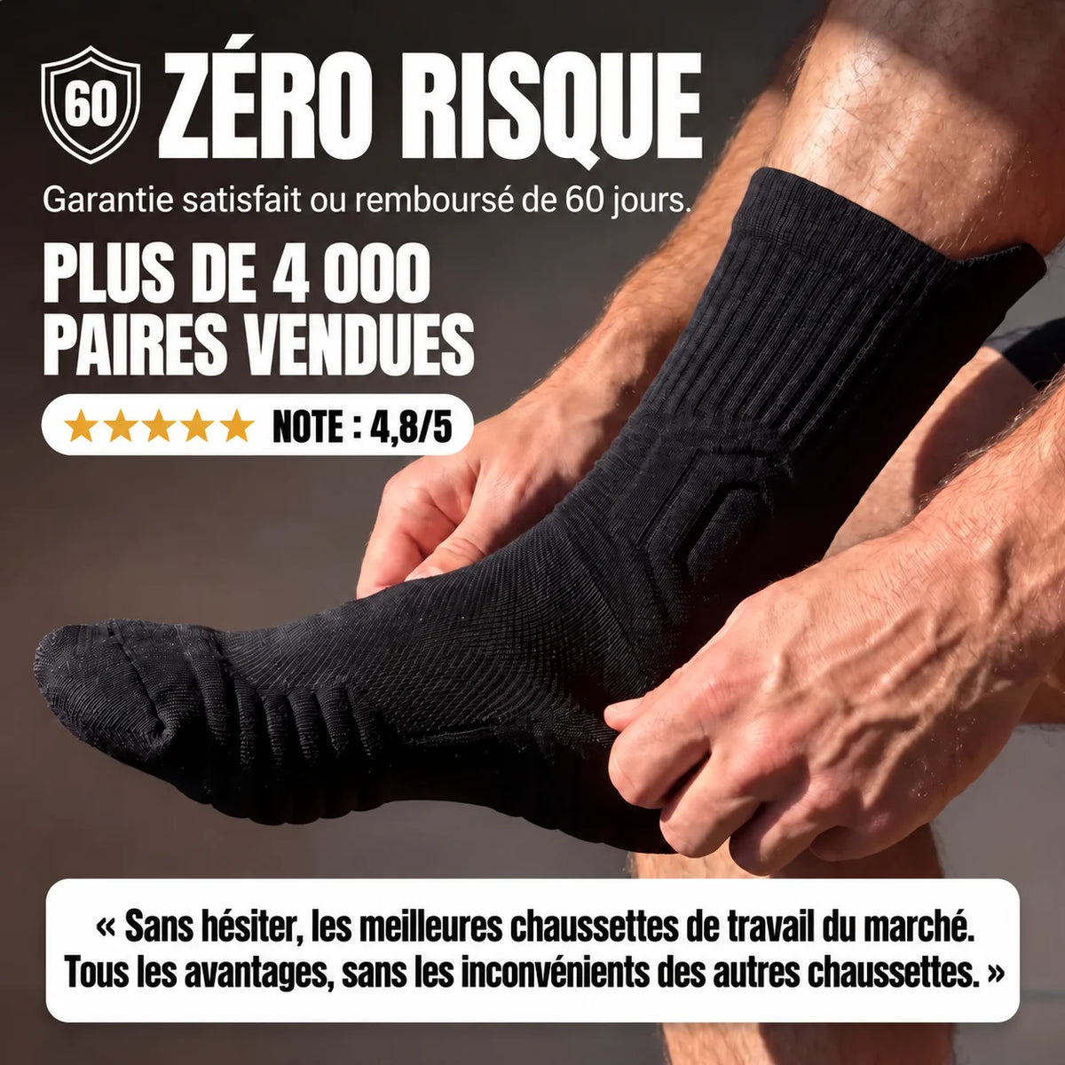 Chaussettes de travail en bambou