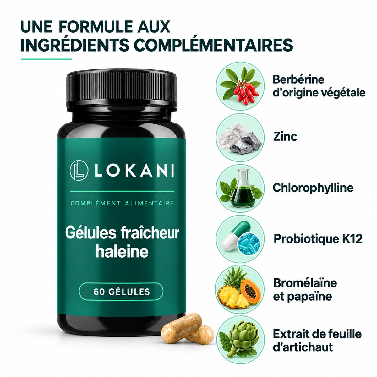 Gélules fraîcheur haleine à la chlorophylle